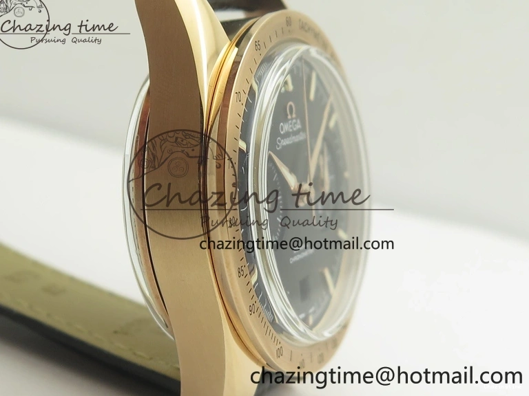 0102 Speedmaster ’57 Co-Axial RG OMF 1:1 Best Edition Black Dial On Leather Strap A9300 (Free Leather Strap) Resilient 8064